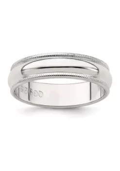 Budget ๐ Sterling Silver Half Round Milgrain Band by Belk & Co. ๐ฅ