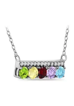 Best deal 😉 1.5 ct. t.w. Multi Gemstone Bar Necklace, Sterling Silver by Belk & Co. ✨ -DealsBelk & Co. Store Belk 21544