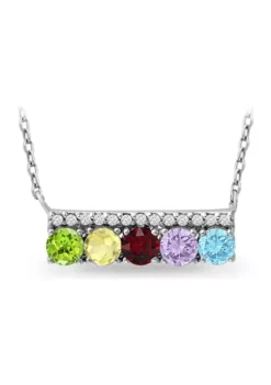 Best deal 😉 1.5 ct. t.w. Multi Gemstone Bar Necklace, Sterling Silver by Belk & Co. ✨ -DealsBelk & Co. Store Belk 21546