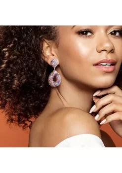 Brand new 👏 76.3 CT TGW Multi-Color Sapphire and 1/2 CT TW Diamond Teardrop Earrings in 14k White Gold by Belk & Co. 🔔 -DealsBelk & Co. Store Belk 21550