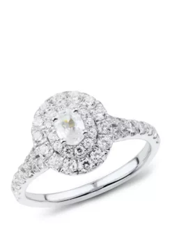 Best Sale ❤️ My Forever 1 ct. t.w Oval & Round Diamond Engagement in 14k White Gold by Belk & Co. 🥰 -DealsBelk & Co. Store Belk 21558