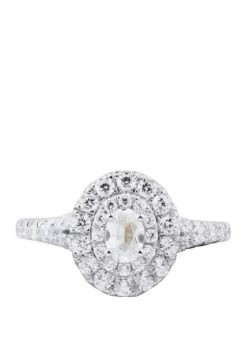 Best Sale ❤️ My Forever 1 ct. t.w Oval & Round Diamond Engagement in 14k White Gold by Belk & Co. 🥰 -DealsBelk & Co. Store Belk 21559