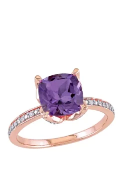 Promo 👏 1.75 ct. t.w. Amethyst, 1/10 ct. t.w. Diamond Accent Ring by Belk & Co. 😀