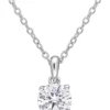 New ✨ 1 ct. t.w. Created Moissanite Solitaire Pendant with Chain in Sterling Silver by Belk & Co. 🔥