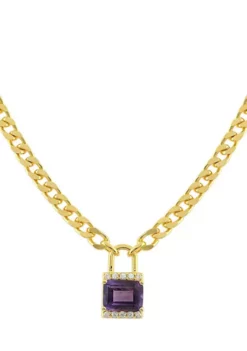 Coupon 🎉 Lab Created White Sapphire and Amethyst Necklace in Sterling Silver by Belk & Co. 🎁