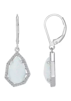 Brand new 🧨 Created Opal and White Topaz Earrings in Sterling Silver by Belk & Co. ⭐ -DealsBelk & Co. Store Belk 21586