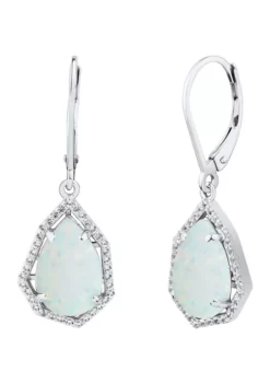 Brand new 🧨 Created Opal and White Topaz Earrings in Sterling Silver by Belk & Co. ⭐ -DealsBelk & Co. Store Belk 21588
