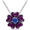Promo 🤩 Lab Created 0.49 ct. Nano Tanzanite and Enamel Flower Necklace on 18 inch chain, Sterling Silver by Belk & Co. 😍