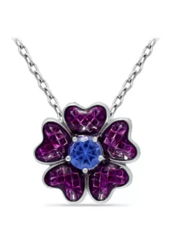 Promo 🤩 Lab Created 0.49 ct. Nano Tanzanite and Enamel Flower Necklace on 18 inch chain, Sterling Silver by Belk & Co. 😍 -DealsBelk & Co. Store Belk 21612