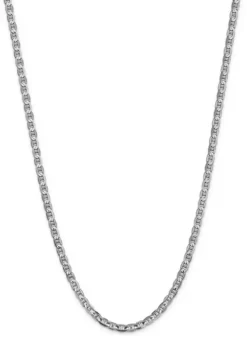 Coupon 🥰 Men's 14K White Gold 4.5 Millimeter Concave Anchor Chain Necklace by Belk & Co. ✔️