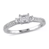 Top 10 ✨ 1/2 CT TW Princess Cut and Round Diamond 3-Stone Engagement Ring in 10k White Gold by Belk & Co. 🥰