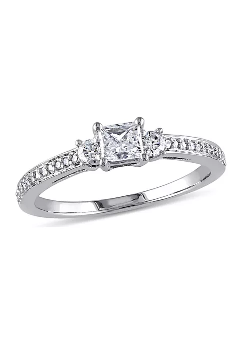 Top 10 โจ 1/2 CT TW Princess Cut and Round Diamond 3-Stone Engagement Ring in 10k White Gold by Belk & Co. ๐ฅฐ 1 Top 10 โจ 1/2 CT TW Princess Cut and Round Diamond 3-Stone Engagement Ring in 10k White Gold by Belk & Co. ๐ฅฐ