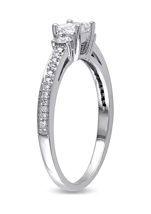 Top 10 โจ 1/2 CT TW Princess Cut and Round Diamond 3-Stone Engagement Ring in 10k White Gold by Belk & Co. ๐ฅฐ 3 Top 10 โจ 1/2 CT TW Princess Cut and Round Diamond 3-Stone Engagement Ring in 10k White Gold by Belk & Co. ๐ฅฐ - Image 3