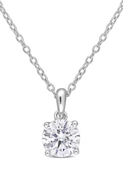 New ✨ 1 ct. t.w. Created Moissanite Solitaire Pendant with Chain in Sterling Silver by Belk & Co. 🔥 -DealsBelk & Co. Store Belk 2162