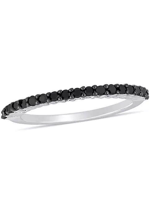Cheapest 🥰 1/5 ct. t.w. Black Diamond Anniversary Band in 10K White Gold with Black Rhodium by Belk & Co. 🎉 1 Cheapest 🥰 1/5 ct. t.w. Black Diamond Anniversary Band in 10K White Gold with Black Rhodium by Belk & Co. 🎉