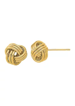 Best Pirce 🔥 14K Yellow Gold Polished Triple Love Knot Post Earrings by Belk & Co. 🧨 -DealsBelk & Co. Store Belk 21630