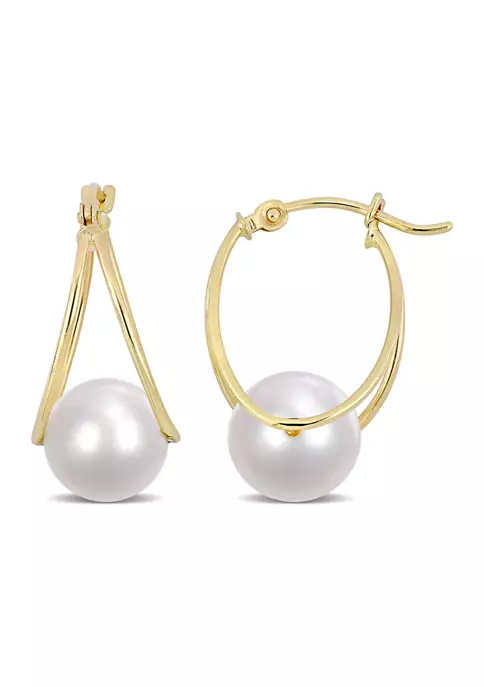Brand new ๐ 8-8.5mm Freshwater Cultured Pearl Earrings in 14k Yellow Gold by Belk & Co. ๐ฅ 4 Brand new ๐ 8-8.5mm Freshwater Cultured Pearl Earrings in 14k Yellow Gold by Belk & Co. ๐ฅ - Image 4