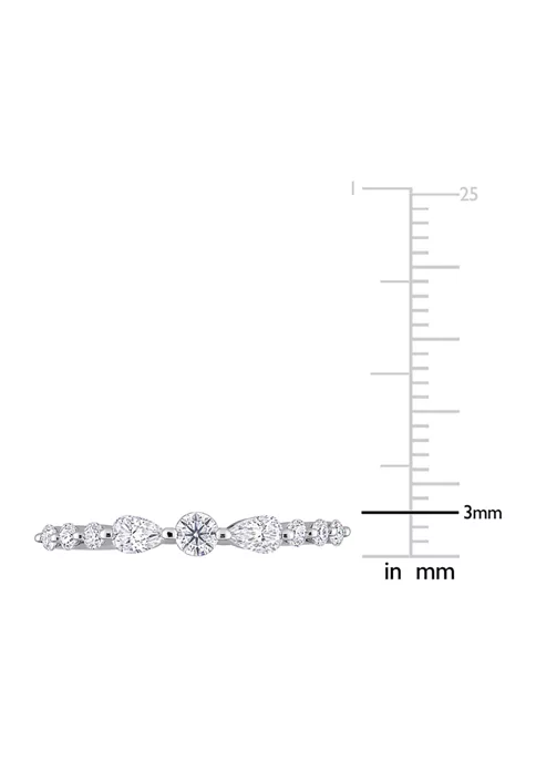 Deals ⌛ Lab Created 3/8 CT DEW Created Moissanite Semi-Eternity Ring in Sterling Silver by Belk & Co. ✨ 2 Deals ⌛ Lab Created 3/8 CT DEW Created Moissanite Semi-Eternity Ring in Sterling Silver by Belk & Co. ✨ - Image 2
