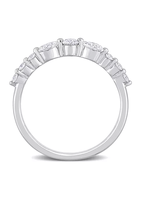 Deals ⌛ Lab Created 3/8 CT DEW Created Moissanite Semi-Eternity Ring in Sterling Silver by Belk & Co. ✨ 5 Deals ⌛ Lab Created 3/8 CT DEW Created Moissanite Semi-Eternity Ring in Sterling Silver by Belk & Co. ✨ - Image 5