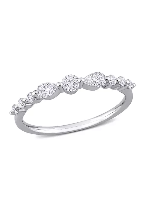 Deals ⌛ Lab Created 3/8 CT DEW Created Moissanite Semi-Eternity Ring in Sterling Silver by Belk & Co. ✨ 6 Deals ⌛ Lab Created 3/8 CT DEW Created Moissanite Semi-Eternity Ring in Sterling Silver by Belk & Co. ✨ - Image 6