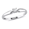 Coupon 💯 1/10 ct. t.w. Diamond Princess-cut Solitaire Ring in Sterling Silver by Belk & Co. ⭐
