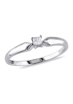 Coupon 💯 1/10 ct. t.w. Diamond Princess-cut Solitaire Ring in Sterling Silver by Belk & Co. ⭐ -DealsBelk & Co. Store Belk 21657