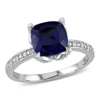 Brand new 😀 2.93 ct. t.g.w. Created Blue Sapphire and 1/10 ct. t.w. Diamond Cocktail Ring in 10K White Gold by Belk & Co. 👍
