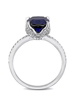 Brand new 😀 2.93 ct. t.g.w. Created Blue Sapphire and 1/10 ct. t.w. Diamond Cocktail Ring in 10K White Gold by Belk & Co. 👍 9 Brand new 😀 2.93 ct. t.g.w. Created Blue Sapphire and 1/10 ct. t.w. Diamond Cocktail Ring in 10K White Gold by Belk & Co. 👍 -DealsBelk & Co. Store Belk 21676