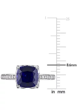 Brand new 😀 2.93 ct. t.g.w. Created Blue Sapphire and 1/10 ct. t.w. Diamond Cocktail Ring in 10K White Gold by Belk & Co. 👍 10 Brand new 😀 2.93 ct. t.g.w. Created Blue Sapphire and 1/10 ct. t.w. Diamond Cocktail Ring in 10K White Gold by Belk & Co. 👍 -DealsBelk & Co. Store Belk 21677