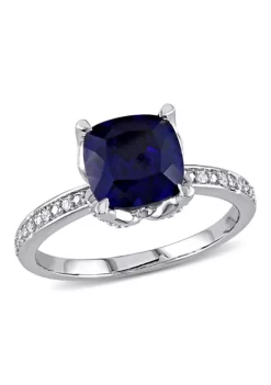 Brand new 😀 2.93 ct. t.g.w. Created Blue Sapphire and 1/10 ct. t.w. Diamond Cocktail Ring in 10K White Gold by Belk & Co. 👍 11 Brand new 😀 2.93 ct. t.g.w. Created Blue Sapphire and 1/10 ct. t.w. Diamond Cocktail Ring in 10K White Gold by Belk & Co. 👍 -DealsBelk & Co. Store Belk 21678