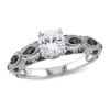 Best deal 😉 Lab Created Created White Sapphire and 1/4 CT TW Black Diamond Engagement Ring in 10k White Gold by Belk & Co. 🔥