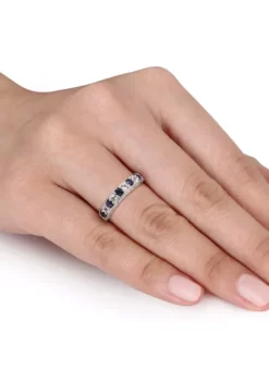 Flash Sale ✔️ 4/5 ct. t.w. Lab Created Blue and White Sapphire Anniversary Band in Sterling Silver by Belk & Co. 👍 -DealsBelk & Co. Store Belk 217