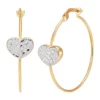 Discount 😀 Heart on Hoop Earrings in 10K Yellow Gold by Belk & Co. 💯