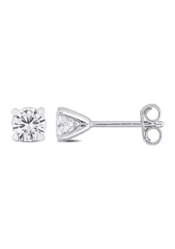 Outlet ๐ 1 ct. t.w. Created Moissanite Solitaire Stud Earrings in Sterling Silver by Belk & Co. ๐