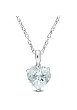 Coupon 🧨 1.5 ct. t.g.w. Aquamarine Solitaire Pendant with Chain in Sterling Silver by Belk & Co. ✔️