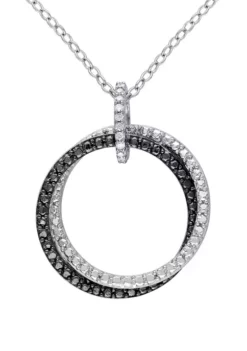 Best Sale ✔️ 1/10 ct. t.w. Diamond Accent Circle Pendant with Chain in Sterling Silver by Belk & Co. 🎉