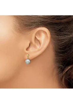 Outlet 🤩 14K Yellow Gold 8-9mm Grey Rice Freshwater Cultured Pearl Dangle Post Earrings by Belk & Co. 💯 -DealsBelk & Co. Store Belk 21768