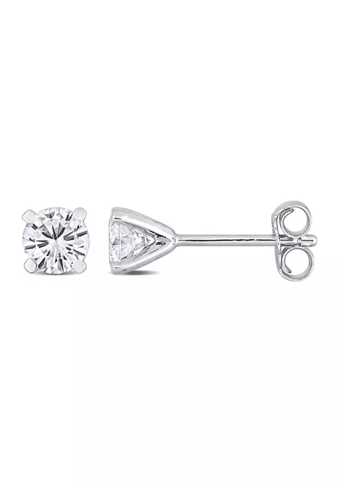Outlet ๐ 1 ct. t.w. Created Moissanite Solitaire Stud Earrings in Sterling Silver by Belk & Co. ๐ 5 Outlet ๐ 1 ct. t.w. Created Moissanite Solitaire Stud Earrings in Sterling Silver by Belk & Co. ๐ - Image 5