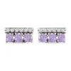 Budget 🤩 3/4 ct. t.w. Amethyst and White Topaz Bar Earrings, Sterling Silver by Belk & Co. 🌟