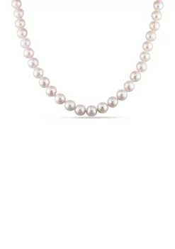 Buy 🧨 8 - 8.5 MM Japanese Akoya Cultured Pearl Necklace with 14k Gold Clasp, 30" by Belk & Co. 👏