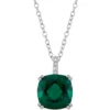 Best reviews of 🌟 3 ct. t.w. Emerald and 1/10 ct. t.w. Diamond Chain Pendant Necklace in Sterling Silver by Belk & Co. 🔔