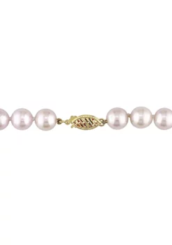 Buy 🧨 8 - 8.5 MM Japanese Akoya Cultured Pearl Necklace with 14k Gold Clasp, 30" by Belk & Co. 👏 -DealsBelk & Co. Store Belk 21781