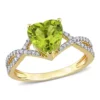 Best reviews of ⭐ Heart Peridot and 1/5 CT TW Diamond Infinity Ring in 14k Yellow Gold by Belk & Co. 🛒