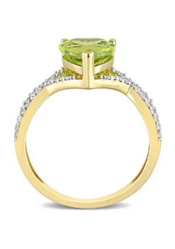 Best reviews of ⭐ Heart Peridot and 1/5 CT TW Diamond Infinity Ring in 14k Yellow Gold by Belk & Co. 🛒 -DealsBelk & Co. Store Belk 21785