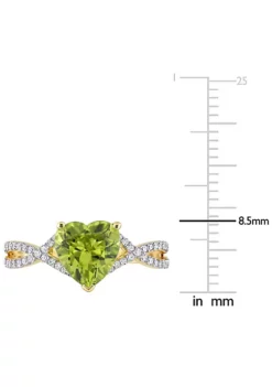 Best reviews of ⭐ Heart Peridot and 1/5 CT TW Diamond Infinity Ring in 14k Yellow Gold by Belk & Co. 🛒 -DealsBelk & Co. Store Belk 21786