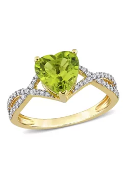 Best reviews of ⭐ Heart Peridot and 1/5 CT TW Diamond Infinity Ring in 14k Yellow Gold by Belk & Co. 🛒 -DealsBelk & Co. Store Belk 21788