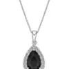 Best reviews of 🛒 1 1/10 ct. t.w. Black Onyx and 1/2 ct. t.w. White Topaz Pendant Necklace in Sterling Silver by Belk & Co. 🥰
