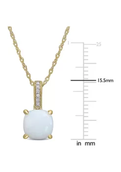 Discount 👍 1.33 ct. t.w. Opal and Diamond Accent Pendant with Chain in 10k Yellow Gold by Belk & Co. 🎁 -DealsBelk & Co. Store Belk 21796