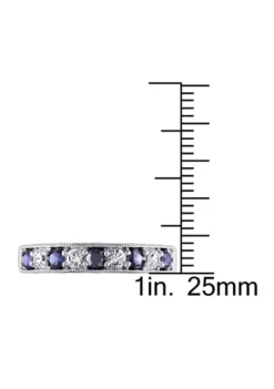 Flash Sale ✔️ 4/5 ct. t.w. Lab Created Blue and White Sapphire Anniversary Band in Sterling Silver by Belk & Co. 👍 -DealsBelk & Co. Store Belk 218