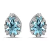 Cheapest ✨ 1-1/2 ct. 7x5MM Pear Blue and White Topaz Crown Stud Earrings, Sterling Silver by Belk & Co. 👏